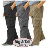 Stretch Cargo Pants for Big & Tall Men (Sizes 44-60) by ROCXL