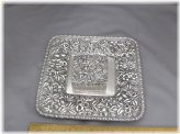 Victorian Sterling Silver Inkwell Set with Repousse Design