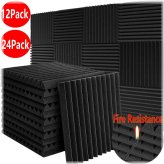 Black Studio Acoustic Foam Tiles - 72 Pack