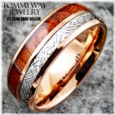 Rosewood Meteorite Wedding Band