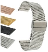 Stainless Mesh Metal Watch Band - 4 Width Options Available