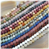 Matte Gemstone Round Spacer Beads Set