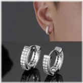 White Gold Micro Pave CZ Hoop Earrings