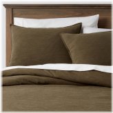 Olive Green Space Dyed Cotton Linen Bedding Set