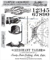 DAPPER Red Rubber Cling Stamp Set