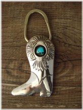 Southwest Turquoise Boot Key Ring by Shirley Skeets