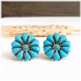 Southwest Turquoise Cluster Earrings