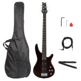 Basswood 5-String Electric Bass Guitar with Bag