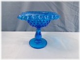 Blue Hobnail Glass Fairy Lamp Base