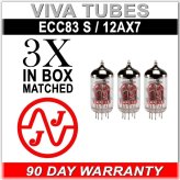 JJ Electronics Tesla 12AX7 ECC83-S Vacuum Tubes - Gain Matched Trio