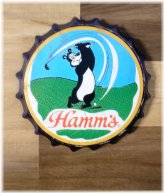 Golf-Themed Vintage Hamm's Beer Metal Sign
