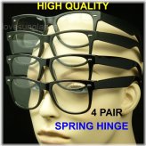 ClearView Spring Hinge Glasses Set of 4 with Large Lenses - Black