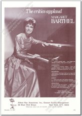 Vintage Margaret Barthel Piano Recital Tour Print Ad (1967)