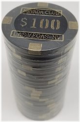 Vintage Nevada Club Brass Core Poker Chips Set