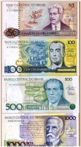 Brazilian Cruzados Banknote Set