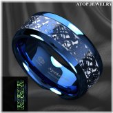 Dragon's Glow Tungsten Ring for Weddings and Anniversaries