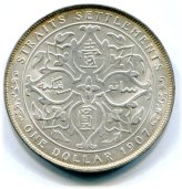 Straits Settlements Dollar 1907-H KM-26 Gem Beauty
