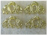 Vintage Gold Tone Oval Cameo Brooch Pins - Set of 4