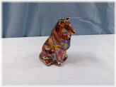 Amber Glass Collie Figurine