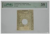 Connecticut Colonial 40 Shillings Note PMG 58 Ch AU Fr#CT-240 CANCELLED