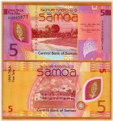 Samoan Polymer 5 Tala Note, 2023 - AA Prefix