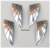 Art Deco Angel Wings Sterling Silver Plated Findings