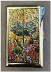 Dragonfly Art Cigarette Case and Lighter Wallet