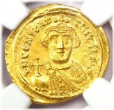 Constans II Gold Solidus Coin (641-668 AD) - NGC Certified MS