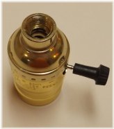 Brass Plated Turn Knob Lamp Socket with Large Hole (306061J)