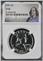 Benjamin Franklin Proof Half Dollar - 1959 NGC PF 68