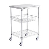 Rolling 3-Tier Utility Cart with Hooks