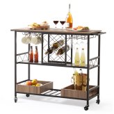 Rolling Wine Trolley Cart