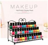 Polish Pro Organizer: 3-Tier Wall-Mounted Metal Display for 60+ Nail Bottles