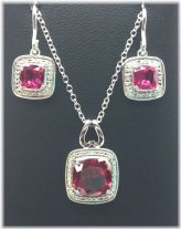 Cushion Tourmaline Halo Set