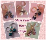 Ocean Wave Glass Pearl Earrings
