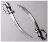 Antiqued Sterling Silver Plated Pirate Cutlass/Sword - Set of 2