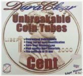 Wheat Duraclear Penny/Cent Coin Tubes - Pack of 100