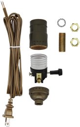 Antique Brass Lamp Kit with 3-Way Socket and Hardware