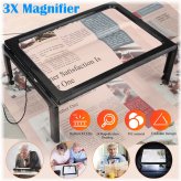 IlluminateMax Full Page Magnifier with LED Lights - 3x Magnification for Book Reading and Jewelry Work