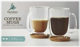 Caribou Glass Mugs with Wood Trivets (2-Pack)