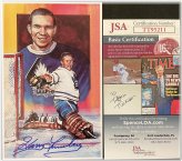 HOF Legends of Hockey Autographed Maple Leafs Card by Harry Lumley