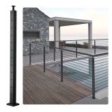 Black L-Shaped Corner Railing Post