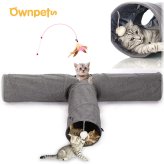 Whisker's Wonderland Tunnel: Interactive 3-Way Tube with Peek Hole for Cats