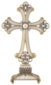 Ivory Jeweled Standing Cross