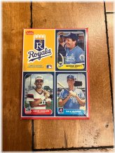 Vintage Baseball Card Display Box with George Brett, Dale Murphy, and Ozzie Guillen