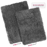 Plush Pelt Rug Set with Non-Slip Backing: Large and Small Cozy Mats