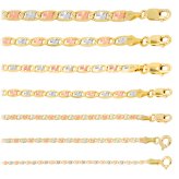 Tri-Color Mariner Chain Necklace