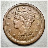 1851 Key Type Braided Hair Large Cent