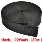 Black Nylon Heavy Duty Webbing Strap - 22 Yards