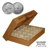 Airtight Quarter Capsule Set with Storage Box (50 Quarters)